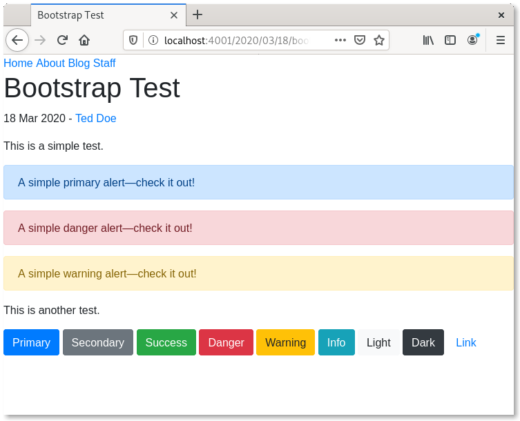 Testing Bootstrap Components